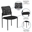 Bowery Hill Mesh Stacking Side Chair in Black