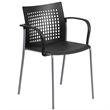 Bowery Hill Plastic Stacking Chair in Black