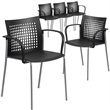 Bowery Hill Plastic Stacking Chair in Black
