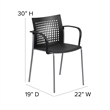 Bowery Hill Plastic Stacking Chair in Black