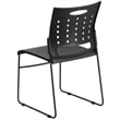 Bowery Hill Metal/Plastic Ergonomically Stacking Chair in Black