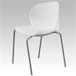 Bowery Hill Metal/Plastic Ergonomically Stacking Chair in White/Silver