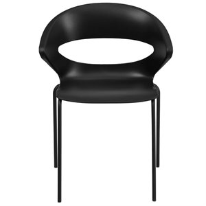 bowery hill plastic stacking chair in black