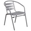 Bowery Hill Metal Stacking Patio Chair in Silver