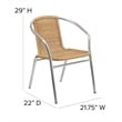Bowery Hill Aluminum and Rattan Stacking Patio Chair in Beige