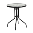 Bowery Hill 3 Piece Rattan/Metal Round Patio Bistro Set in Black
