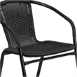 Bowery Hill 3 Piece Rattan/Metal Round Patio Bistro Set in Black