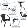 Bowery Hill 3 Piece Rattan/Metal Round Patio Bistro Set in Black