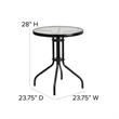 Bowery Hill 3 Piece Rattan/Metal Round Patio Bistro Set in Black
