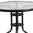 Bowery Hill 5 Piece Metal/Glass Round Patio Dining Set in Black