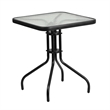 Bowery Hill 3 Piece Rattan/Glass Square Patio Bistro Set in Black
