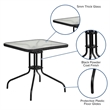 Bowery Hill Rattan/Glass Square Patio Dining Table in Black/Clear
