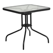 Bowery Hill 5 Piece Rattan/Glass Square Patio Dining Set in Black