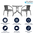 Bowery Hill 2 Piece Round Patio Dining Set in Black and Gray