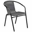 Bowery Hill 2 Piece Round Patio Dining Set in Black and Gray