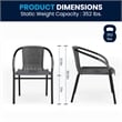 Bowery Hill 2 Piece Round Patio Dining Set in Black and Gray