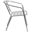 Bowery Hill Metal Stacking Patio Chair in Silver