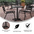 Bowery Hill 3 Piece Stainless Steel Round Patio Bistro Set in Aluminum Silver