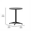 Bowery Hill 3 Piece Stainless Steel Round Patio Bistro Set in Aluminum Silver