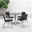 Bowery Hill 5 Piece Round Patio Dining Set in Aluminum and Black