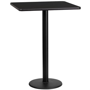 Bowery Hill 24&quot Square Restaurant Bar Table in Black