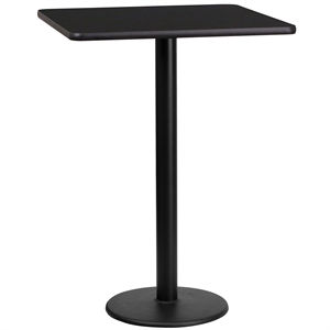 Bowery Hill 24&quot Square Restarant Bar Table in Black and Mahogany