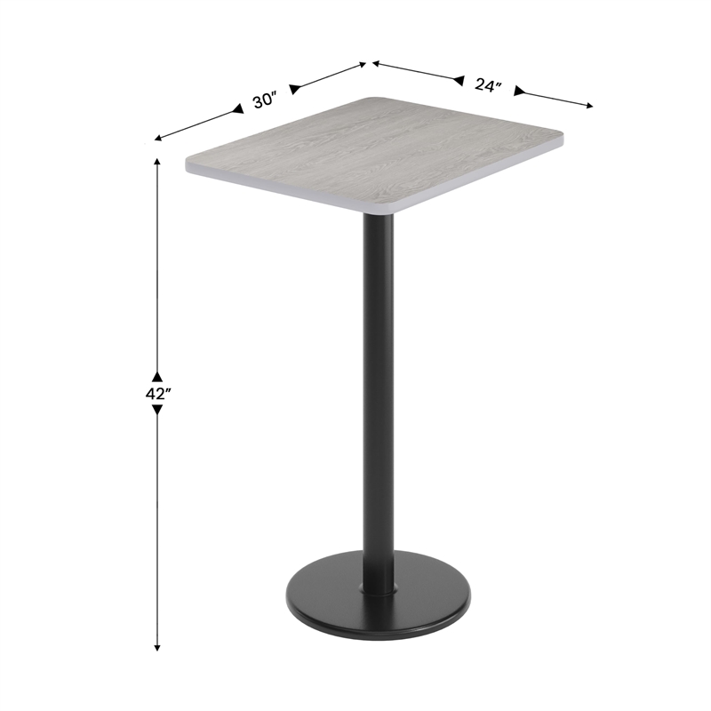 Bowery Hill Cast Iron Black Bar Table Rectangular 24