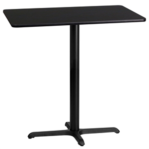Bowery Hill 24&quot x 42&quot Restaurant Bar Table in Black and Walnut
