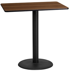 Bowery Hill 24&quot x 42&quot Restaurant Bar Table in Black and Walnut