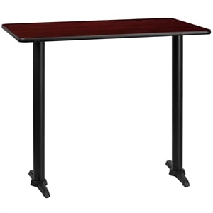 Bowery Hill 30&quot x 48&quot Restarant Bar Table in Black and Mahogany