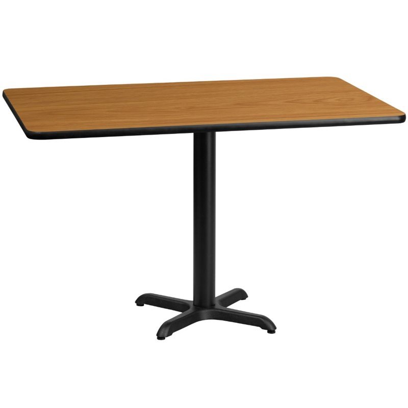 Bowery Hill 30 X 60 Restaurant Dining Table In Black And Natural Bowery Hill 30 X 60 Restaurant Dining Table In Black And Natural