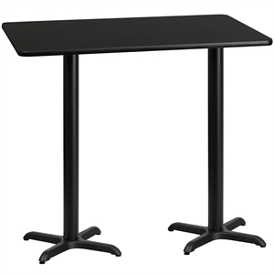 Bowery Hill Cast Iron Black Bar Table Rectangular Heat Resistant 43.13&quotH x 30&quotW x 60&quotD