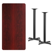 Bowery Hill Metal/Laminate Restarant Bar Table in Black/Mahogany