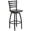 Bowery Hill Metal Restaurant Bar Stool in Black and Walnut