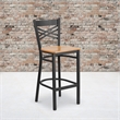 Bowery Hill Metal Restaurant Bar Stool in Black and Natural
