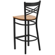 Bowery Hill Metal Restaurant Bar Stool in Black and Natural