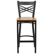 Bowery Hill Metal Restaurant Bar Stool in Black and Natural