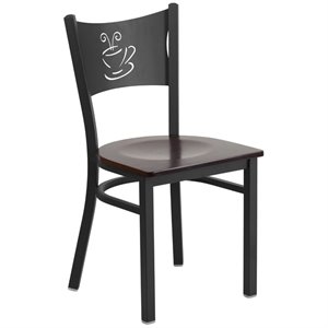 Bowery Hill Restaurant Dining Chair in Black and Walnut