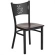 Bowery Hill Restaurant Dining Chair in Black and Walnut