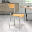 Bowery Hill Metal Restaurant Dining Chair in Natural and Silver