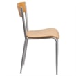 Bowery Hill Metal Restaurant Dining Chair in Natural and Silver
