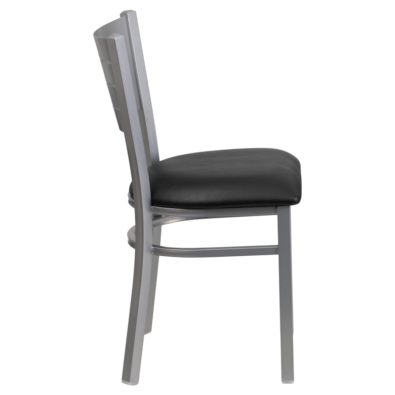 Bowery Hill Restaurant Dining Chair in Black and Silver