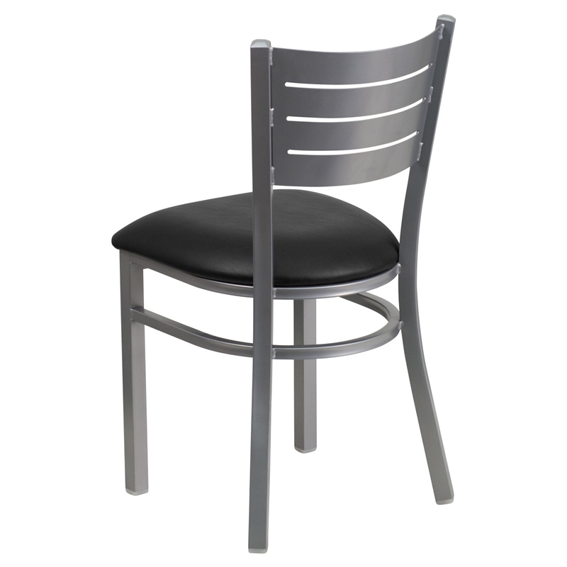 Bowery Hill Restaurant Dining Chair in Black and Silver