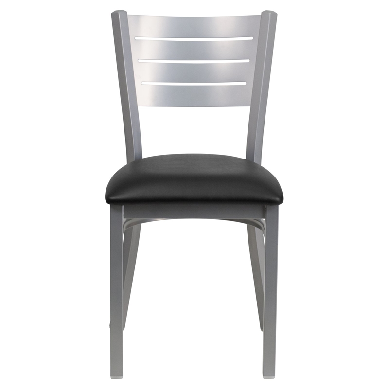 Bowery Hill Restaurant Dining Chair in Black and Silver