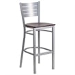 Bowery Hill Bar Stool in Mahogany and Silver