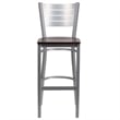 Bowery Hill Bar Stool in Mahogany and Silver