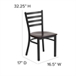 Bowery Hill Restaurant Dining Chair in Black and Walnut