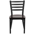 Bowery Hill Restaurant Dining Chair in Black and Walnut