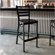 Bowery Hill Metal Restaurant Bar Stool in Black and Walnut