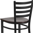 Bowery Hill Metal Restaurant Bar Stool in Black and Walnut